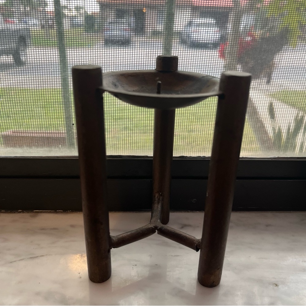 Vintage Rustic Metal Candle Holder & Oil Burner - Picture 2 of 6